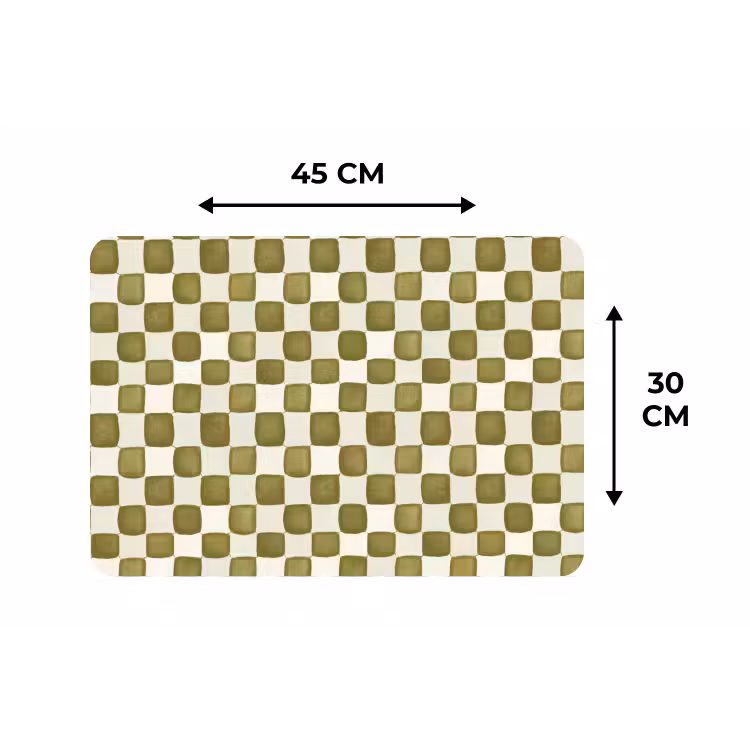 Placemat - 6 stuks - Schaak - Patroon - Groen — 3