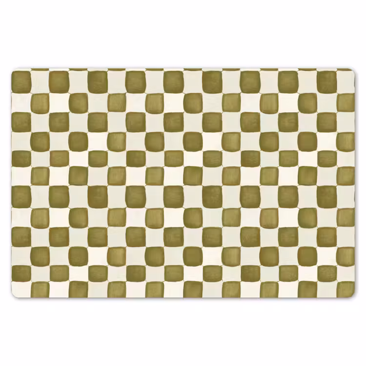 Placemat - 6 stuks - Schaak - Patroon - Groen — 7