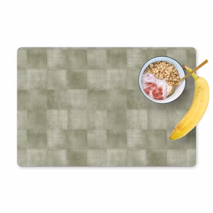 Placemat - 6 stuks - Vlakken - Rustiek - Groen