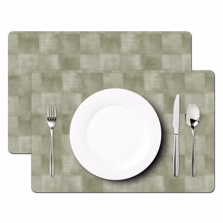 Placemat - 6 stuks - Vlakken - Rustiek - Groen — 2