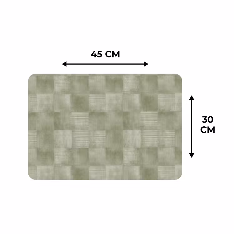 Placemat - 6 stuks - Vlakken - Rustiek - Groen — 3