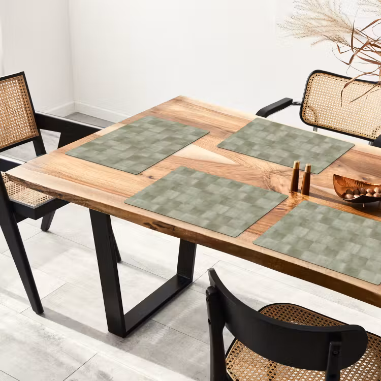 Placemat - 6 stuks - Vlakken - Rustiek - Groen — 5