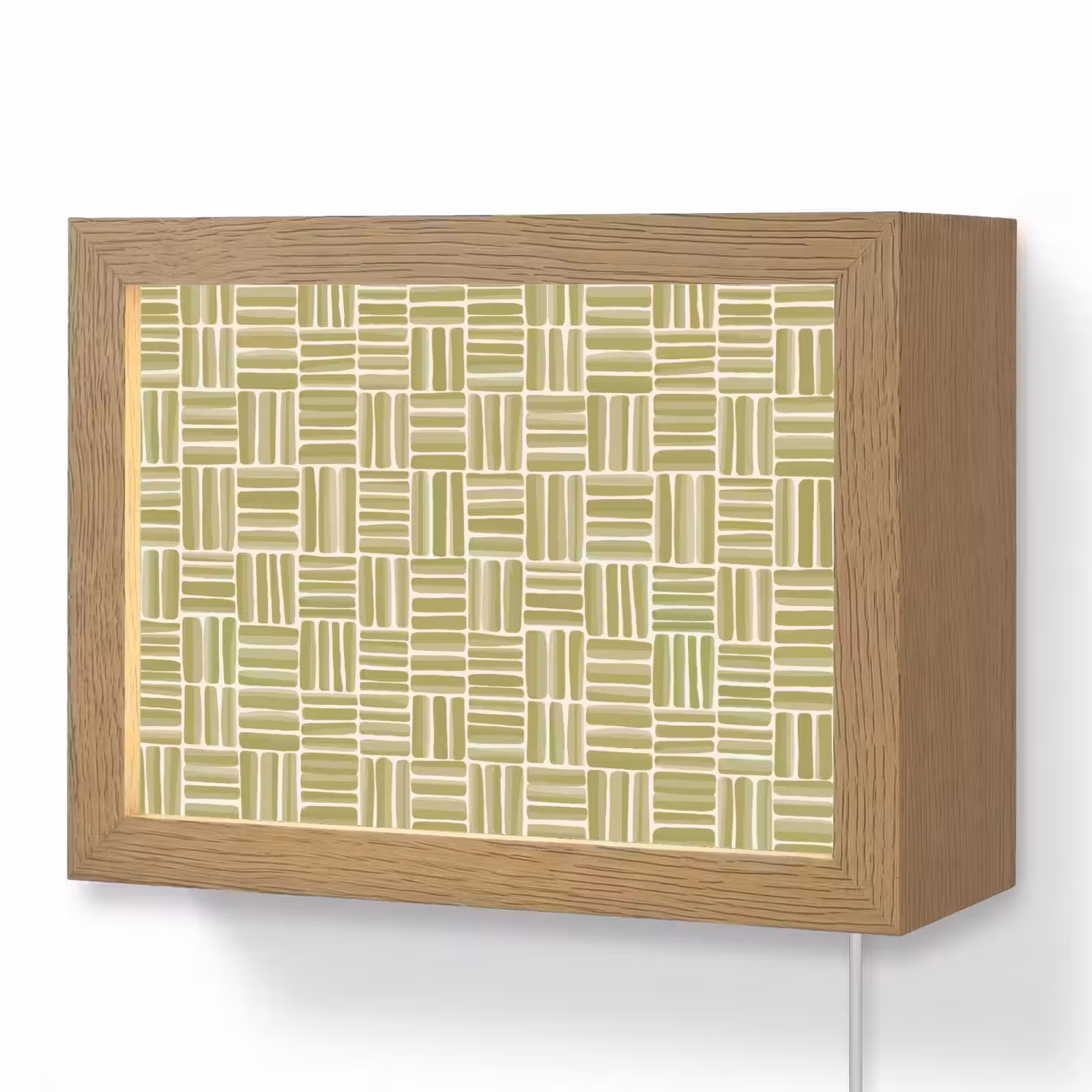 Lightbox - Wandlamp - Vlecht - Patroon - Groen — 1