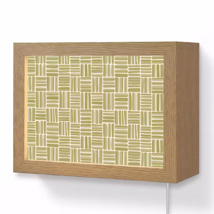 Lightbox - Wandlamp - Vlecht - Patroon - Groen — 1