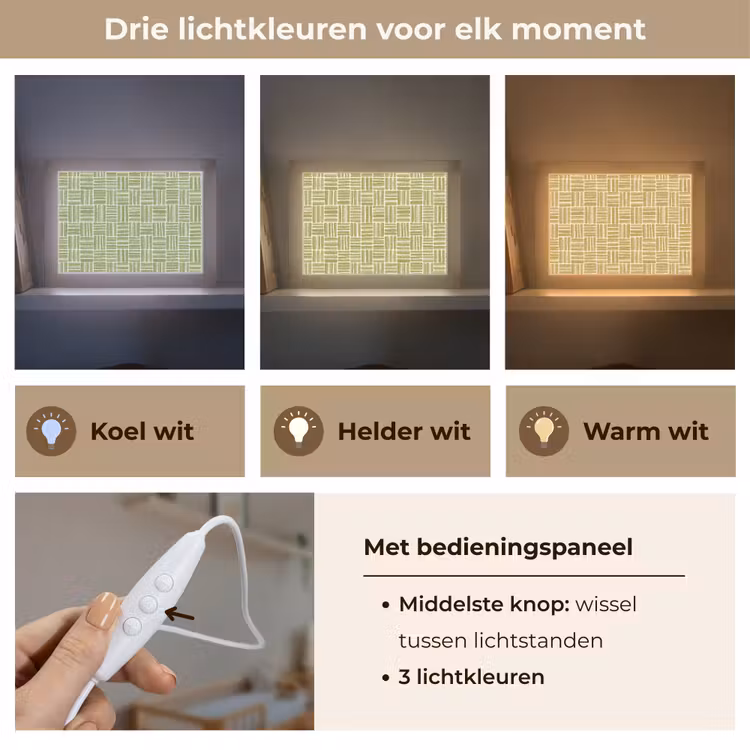 Lightbox - Wandlamp - Vlecht - Patroon - Groen — 7