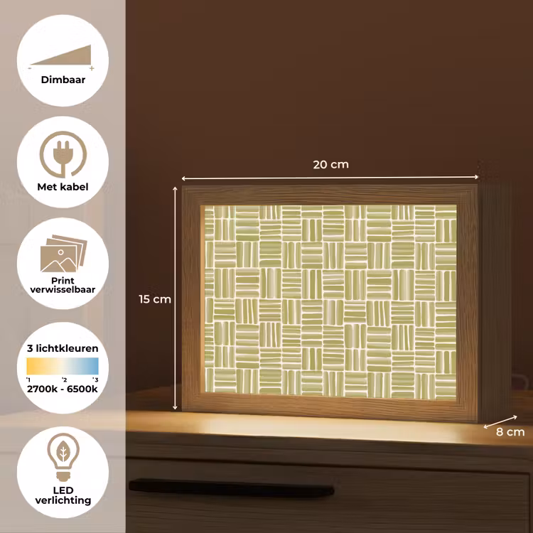 Lightbox - Wandlamp - Vlecht - Patroon - Groen — 9