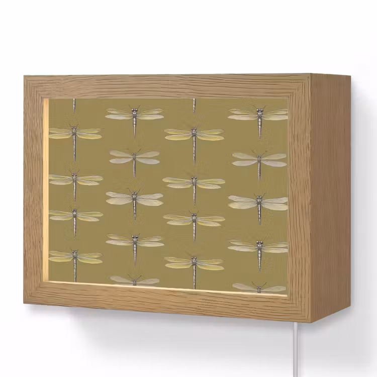 Lightbox - Wandlamp - Libellen - Patroon - Groen — 1