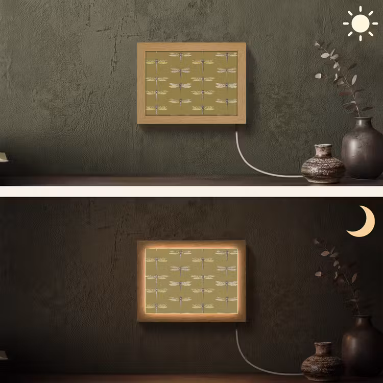Lightbox - Wandlamp - Libellen - Patroon - Groen — 3