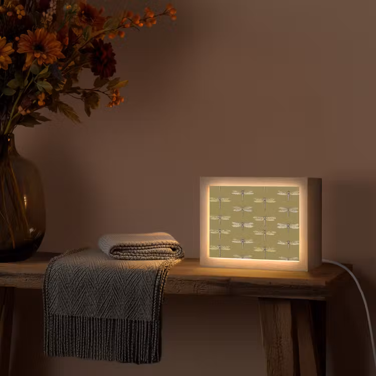 Lightbox - Wandlamp - Libellen - Patroon - Groen — 5