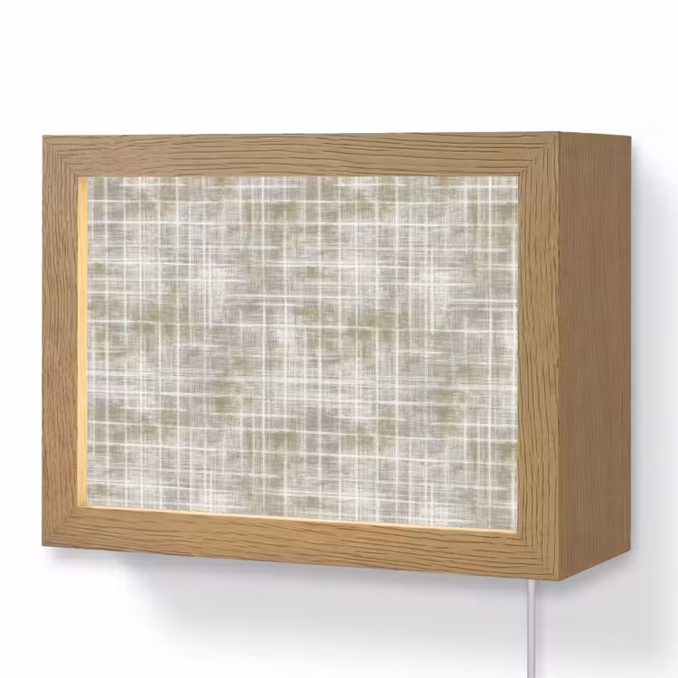 Lightbox - Wandlamp - Linnen - Patroon - Groen — 1