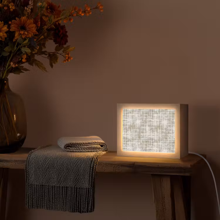 Lightbox - Wandlamp - Linnen - Patroon - Groen — 5