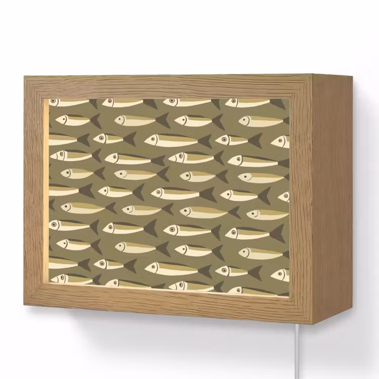 Lightbox - Wandlamp - Vis - Patroon - Groen — 1