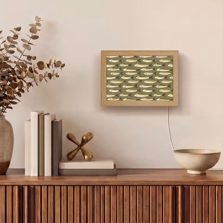Lightbox - Wandlamp - Vis - Patroon - Groen — 4