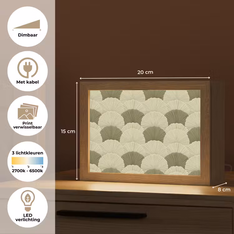 Lightbox - Wandlamp - Bladeren - Structuur - Groen — 9