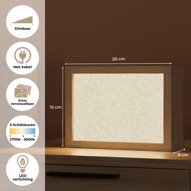 Lightbox - Wandlamp - Geometrisch - Lijnen - Groen — 9