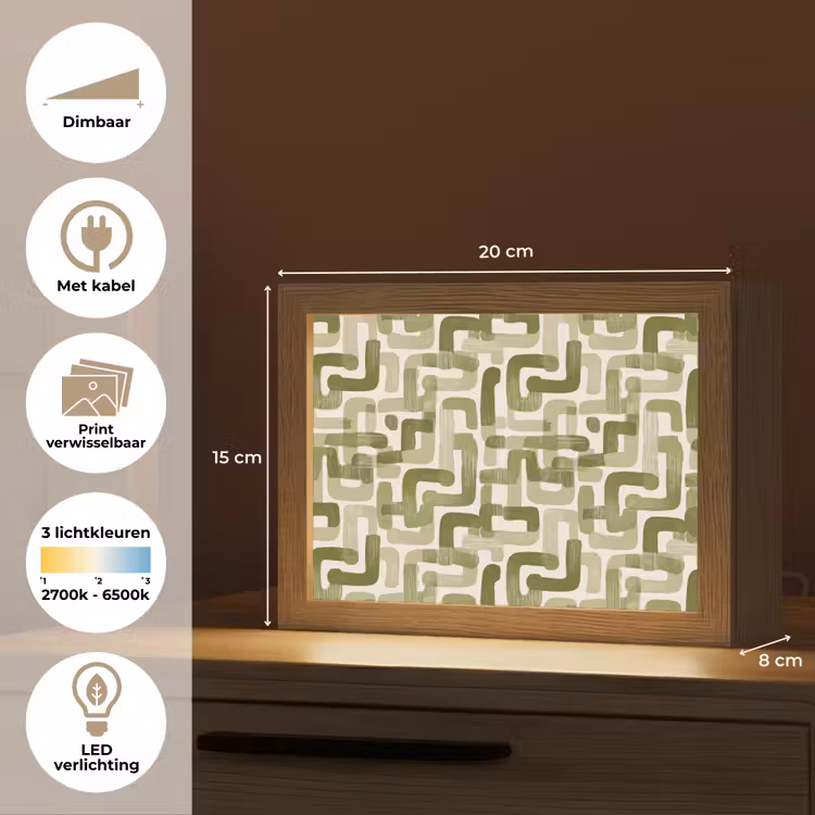 Lightbox - Wandlamp - Modern - Grafisch - Groen — 9