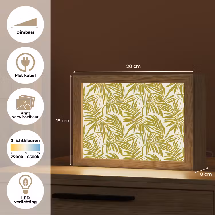 Lightbox - Wandlamp - Palmblad - Patroon - Groen — 9