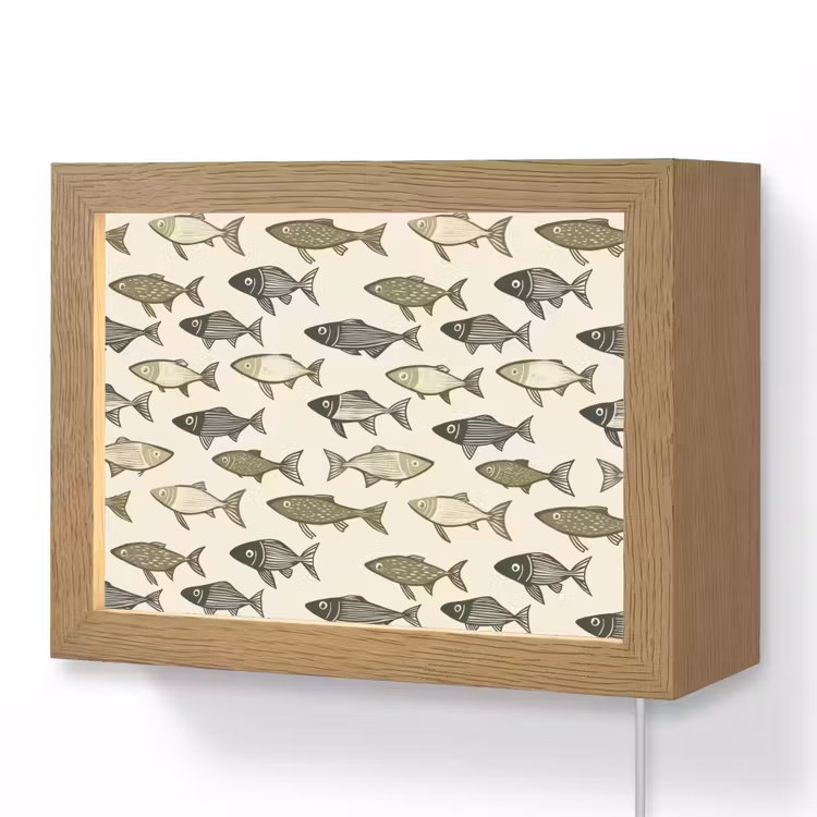 Lightbox - Wandlamp - Vissen - Klassiek - Groen — 1