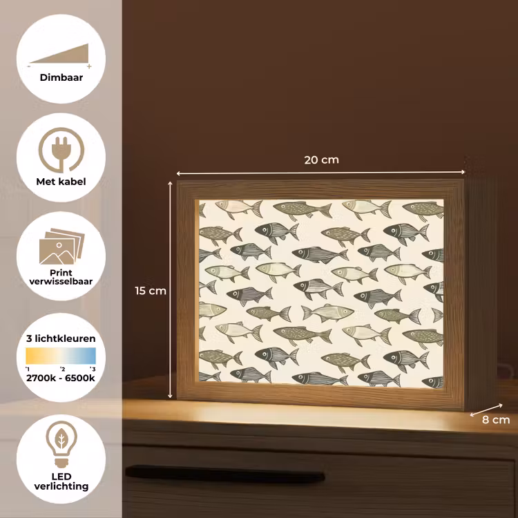 Lightbox - Wandlamp - Vissen - Klassiek - Groen — 9