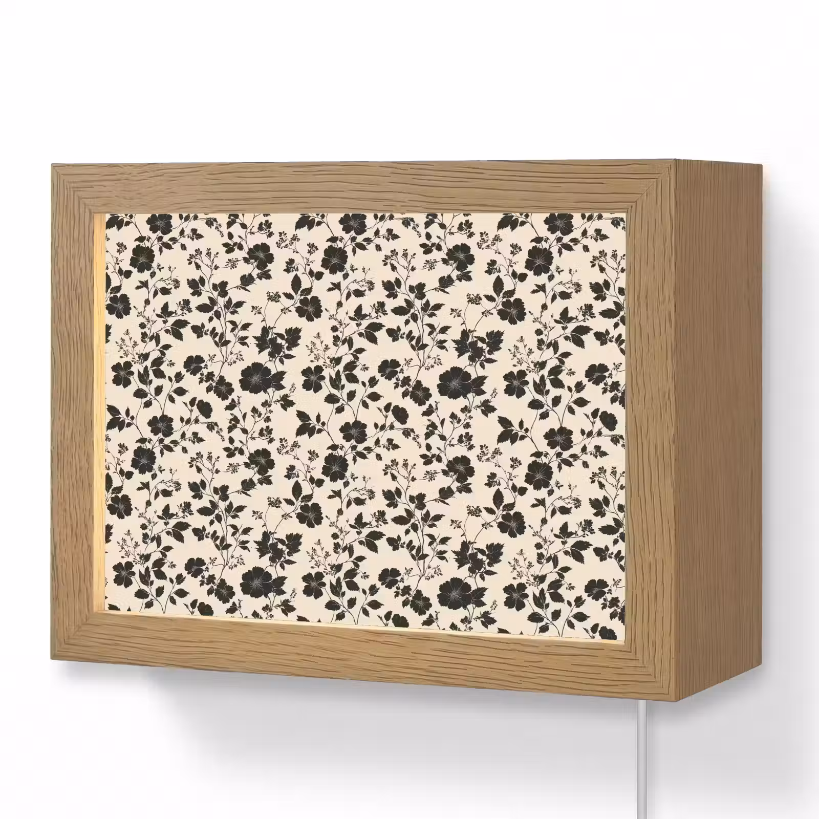 Lightbox - Wandlamp - Bloemen - Dessin - Zwart — 1