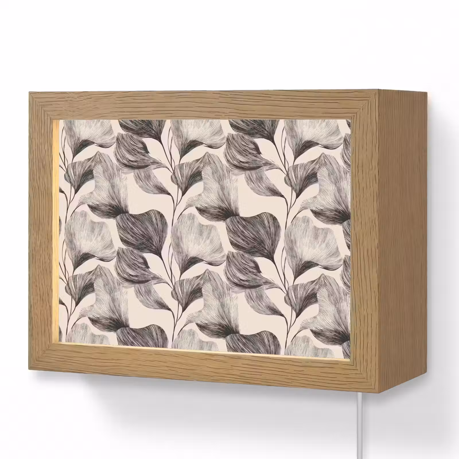 Lightbox - Wandlamp - Botanisch - Bladeren - Zwart — 1