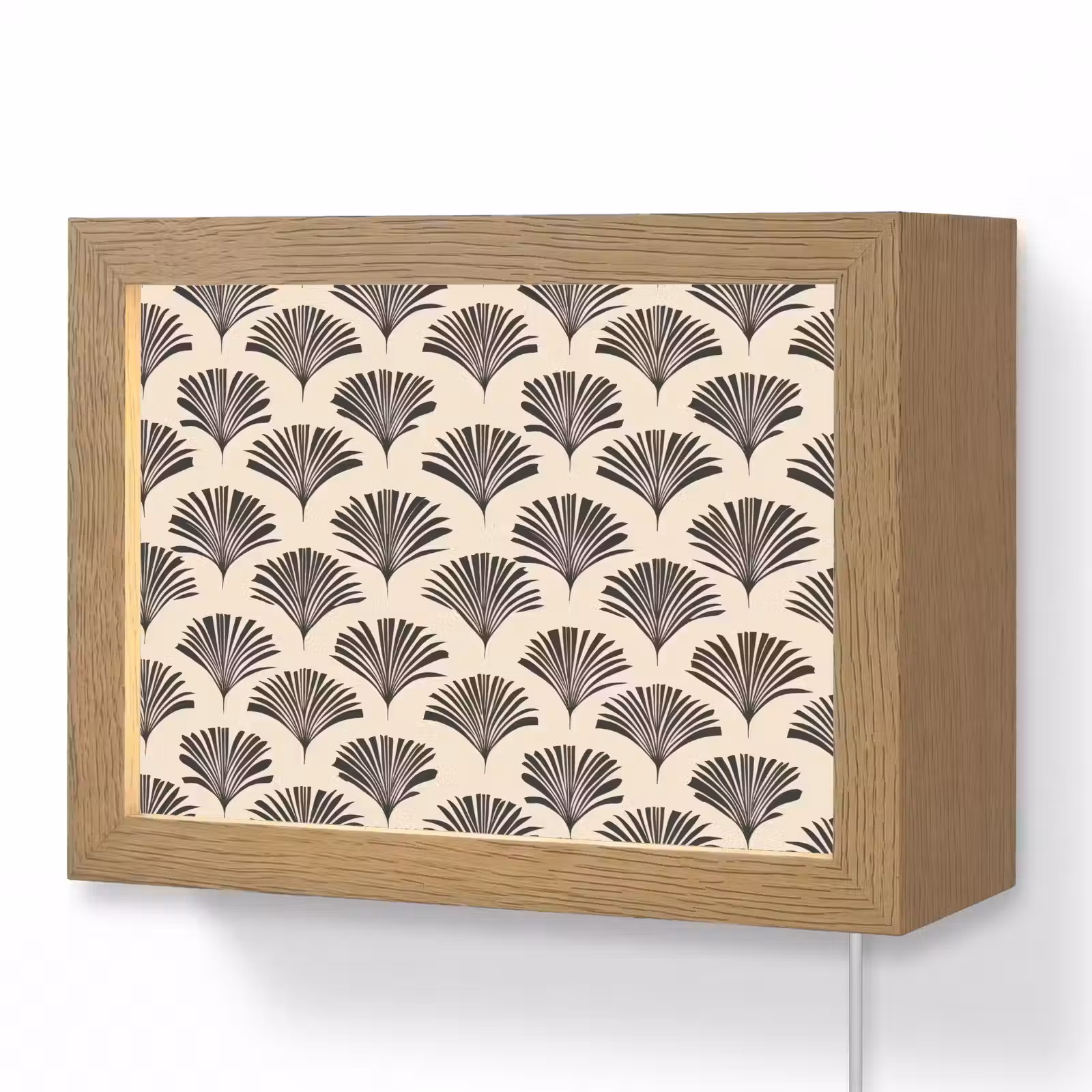 Lightbox - Wandlamp - Waaiers - Botanisch - Zwart - Beige — 1
