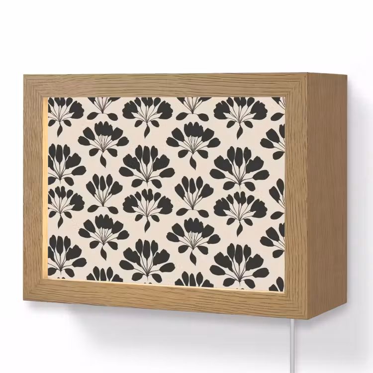 Lightbox - Wandlamp - Abstract - Patroon - Zwart — 1