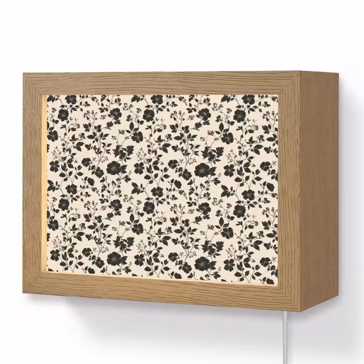 Lightbox - Wandlamp - Bloemen - Dessin - Zwart — 1