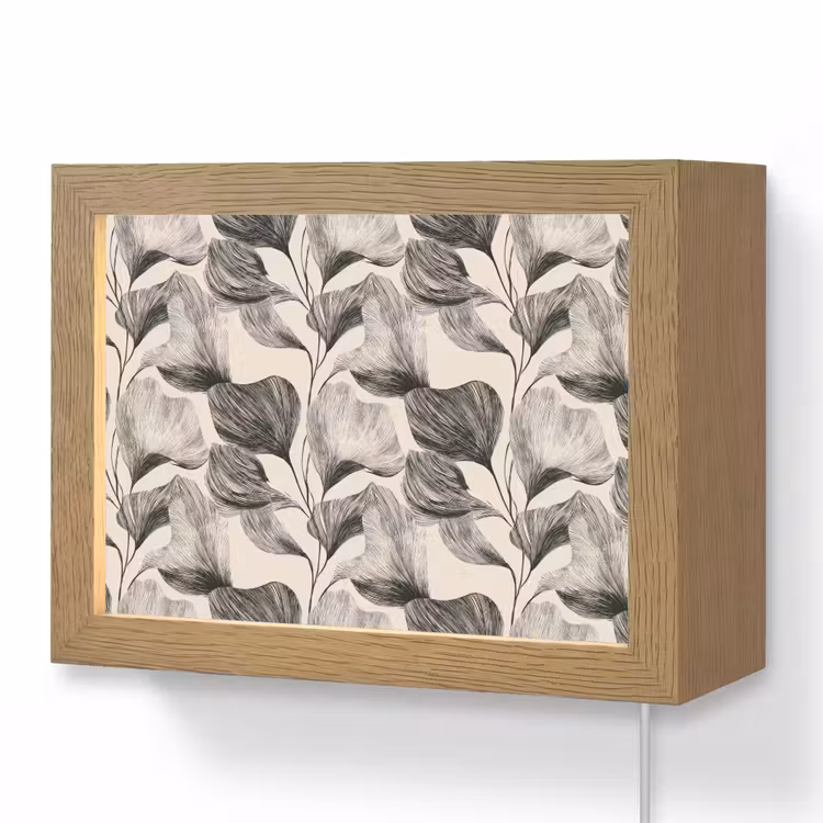 Lightbox - Wandlamp - Botanisch - Bladeren - Zwart — 1