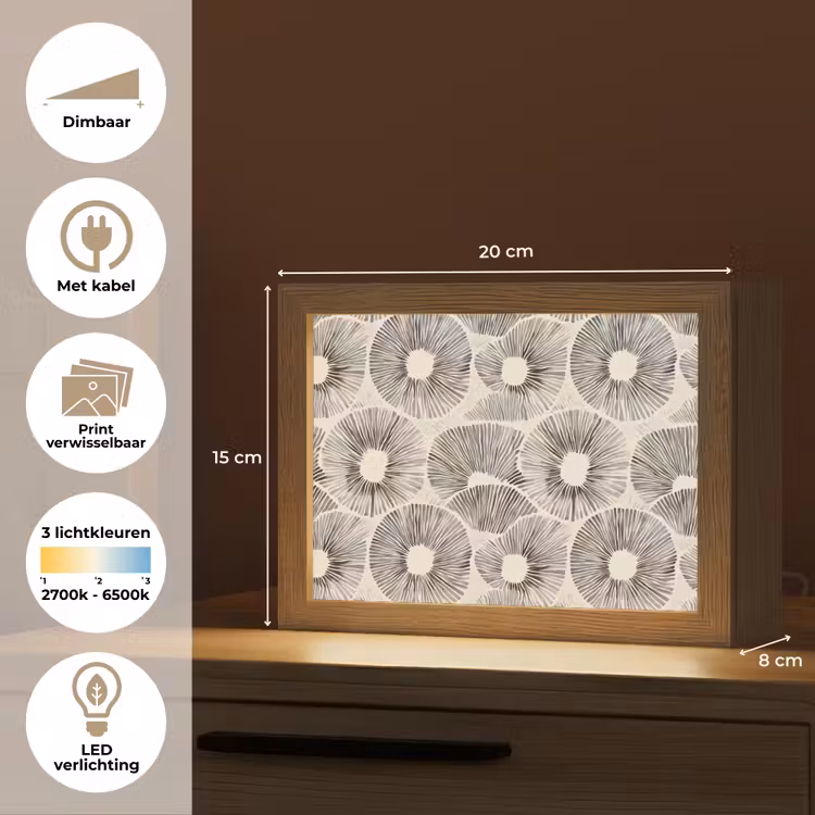 Lightbox - Wandlamp - Cirkels - Patroon - Zwart — 9