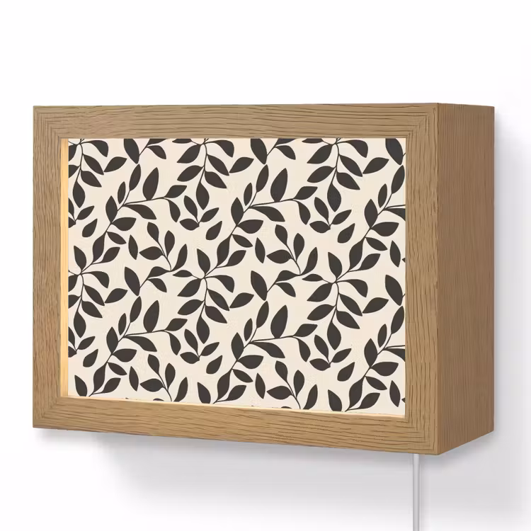 Lightbox - Wandlamp - Elegant - Patroon - Zwart - Beige — 1
