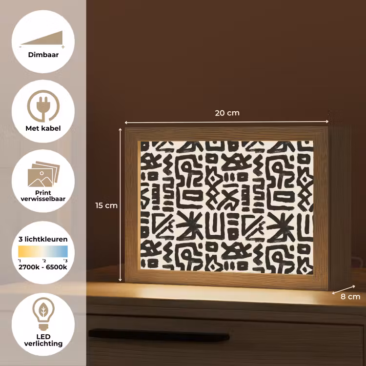 Lightbox - Wandlamp - Geometrisch - Figuren - Zwart — 9