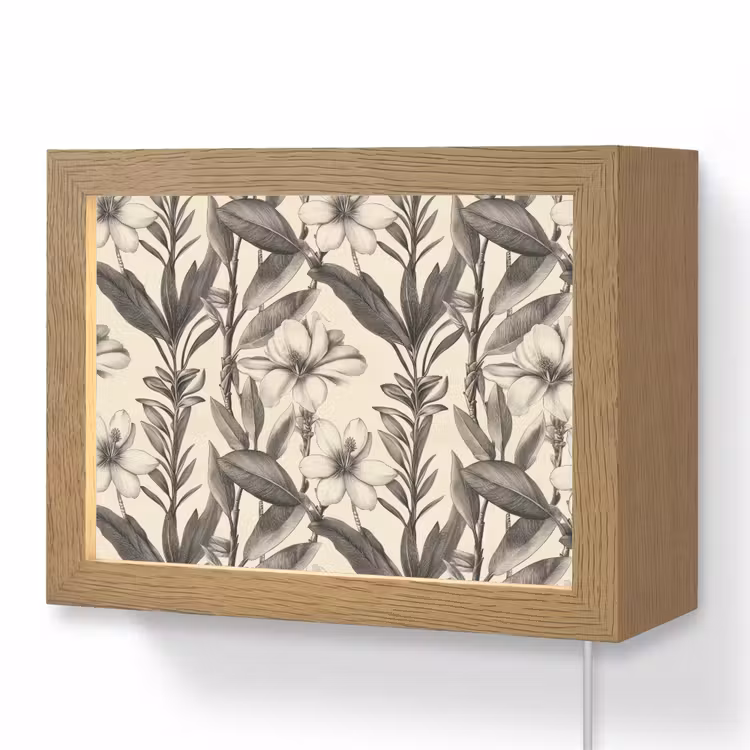 Lightbox - Wandlamp - Klassiek - Botanisch - Zwart - Beige — 1