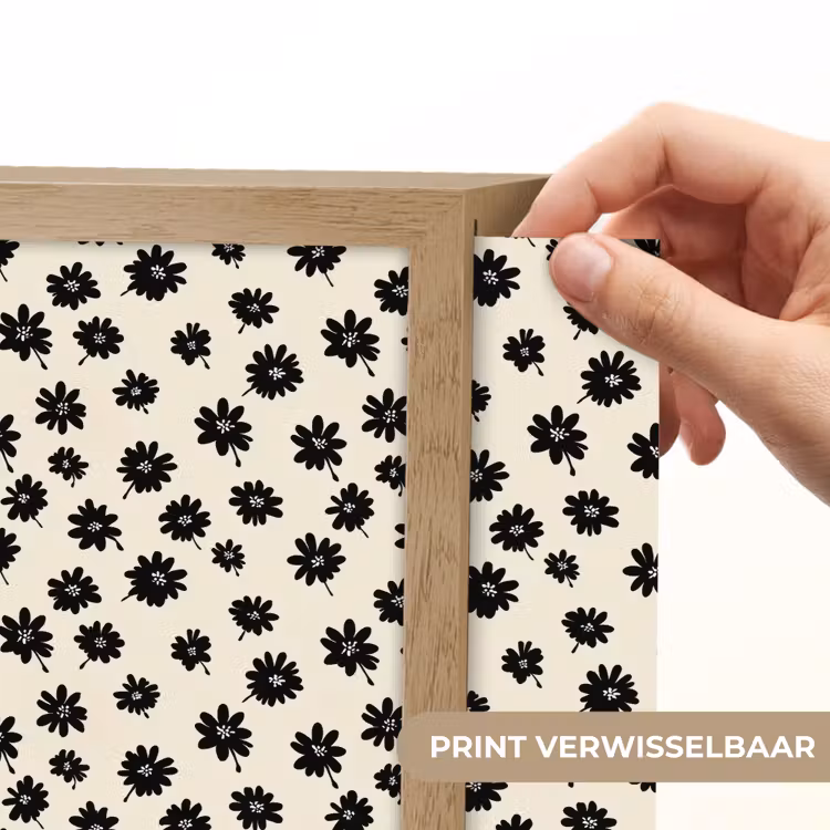 Lightbox - Wandlamp - Madeliefjes - Grafisch - Zwart - Beige — 6