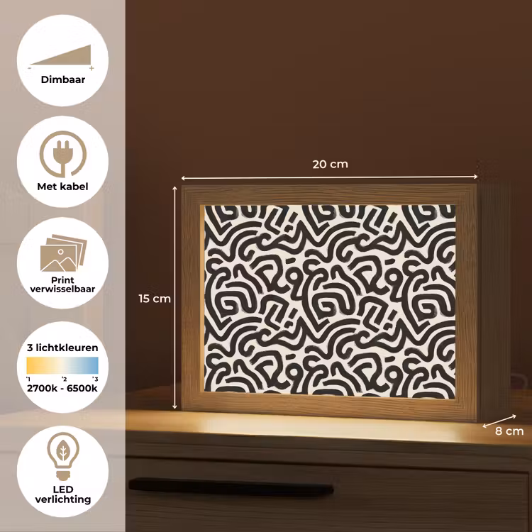 Lightbox - Wandlamp - Modern - Abstract - Zwart — 9