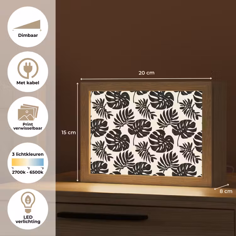 Lightbox - Wandlamp - Modern - Monstera - Zwart — 9
