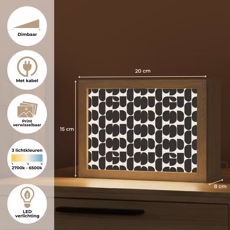 Lightbox - Wandlamp - Modern - Patroon - Zwart — 9