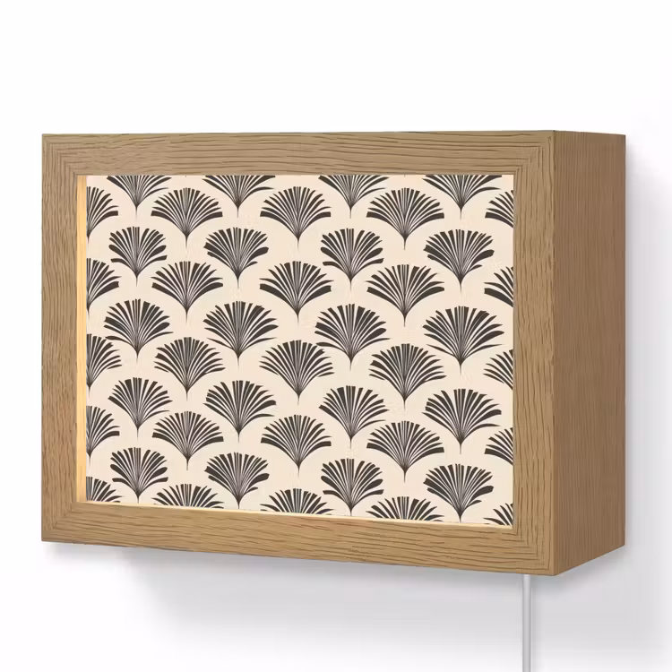 Lightbox - Wandlamp - Waaiers - Botanisch - Zwart - Beige — 1