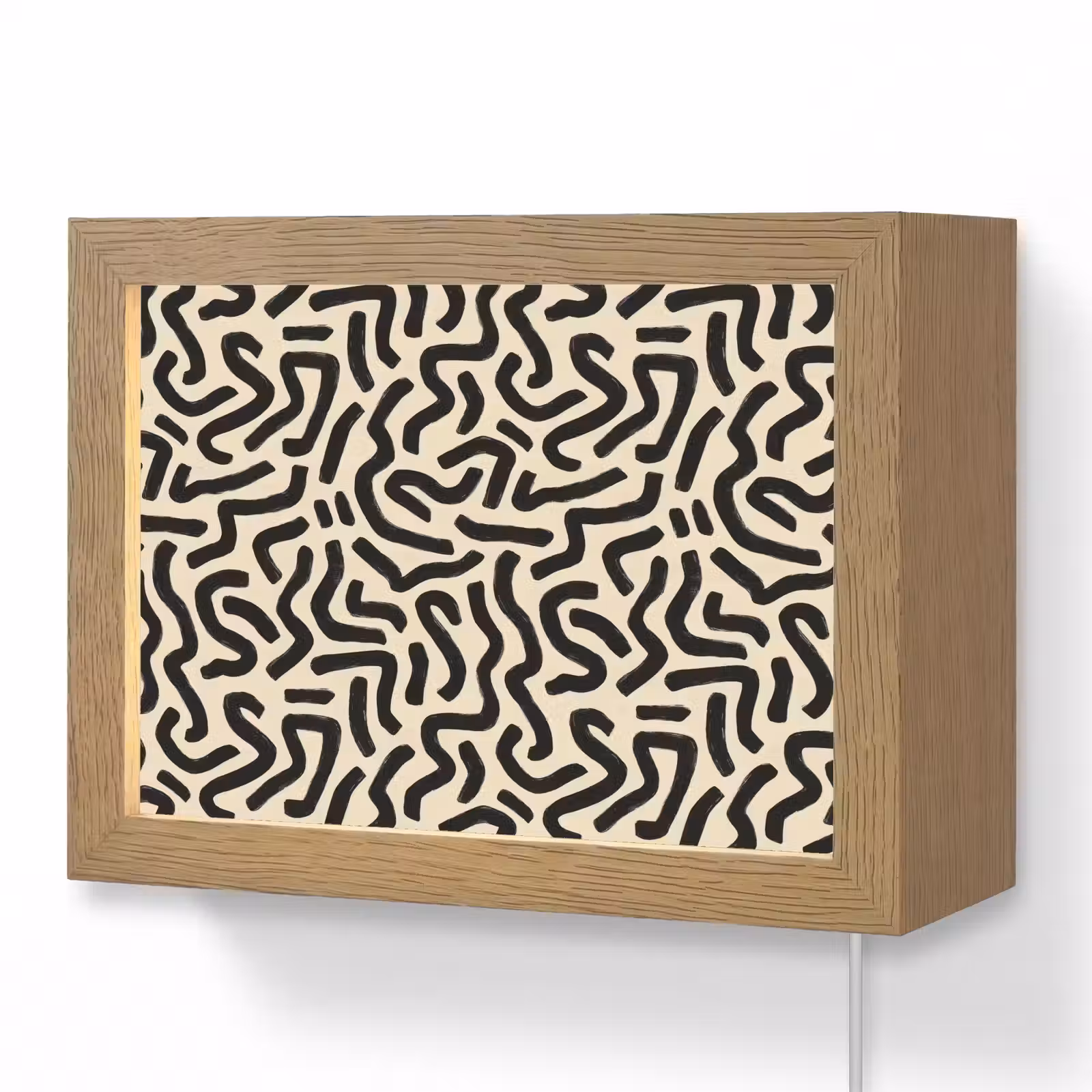 Lightbox - Wandlamp - Abstract - Lijnen - Zwart — 1