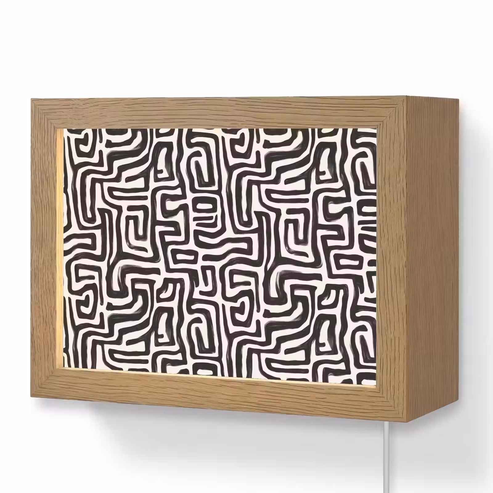 Lightbox - Wandlamp - Grafisch - Lijnen - Zwart - Wit — 1