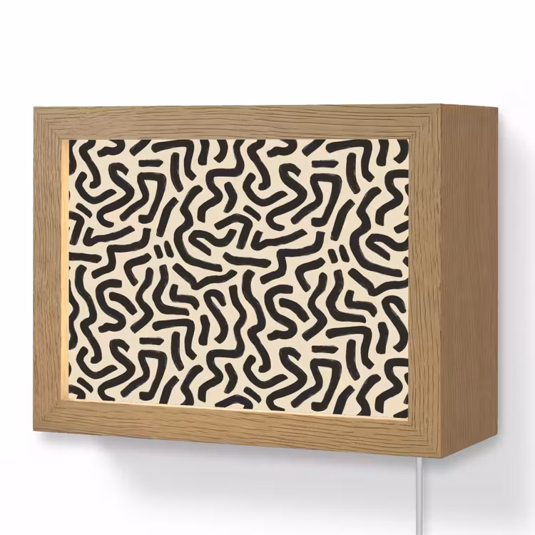 Lightbox - Wandlamp - Abstract - Lijnen - Zwart — 1