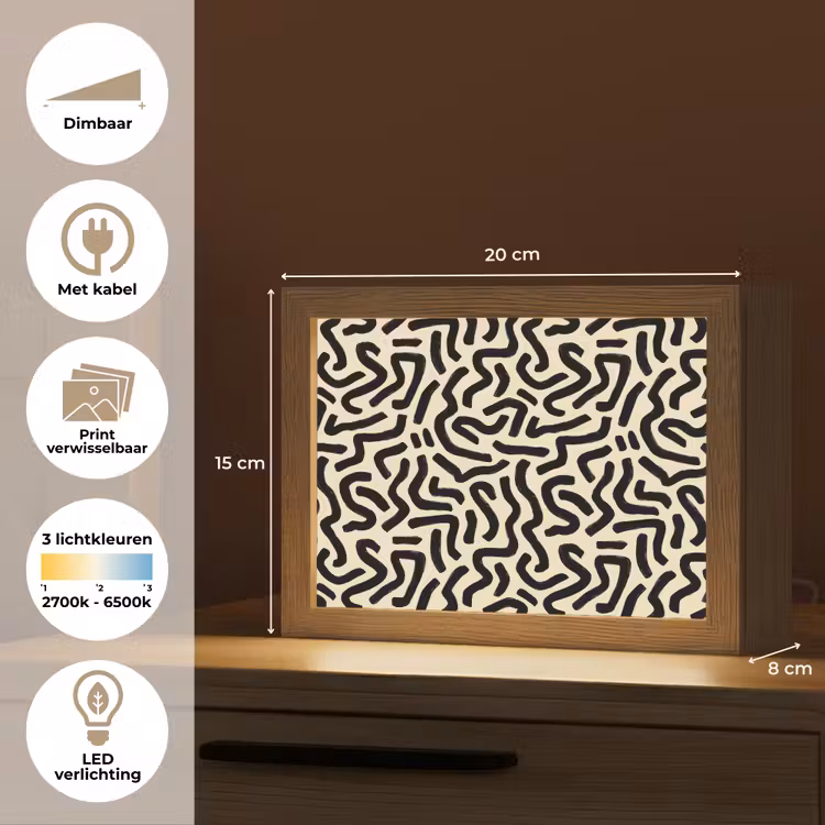 Lightbox - Wandlamp - Abstract - Lijnen - Zwart — 9