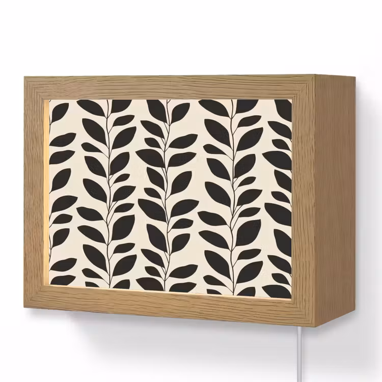 Lightbox - Wandlamp - Botanisch - Dessin - Zwart - Beige — 1