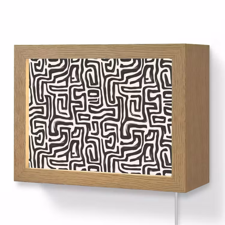 Lightbox - Wandlamp - Grafisch - Lijnen - Zwart - Wit — 1