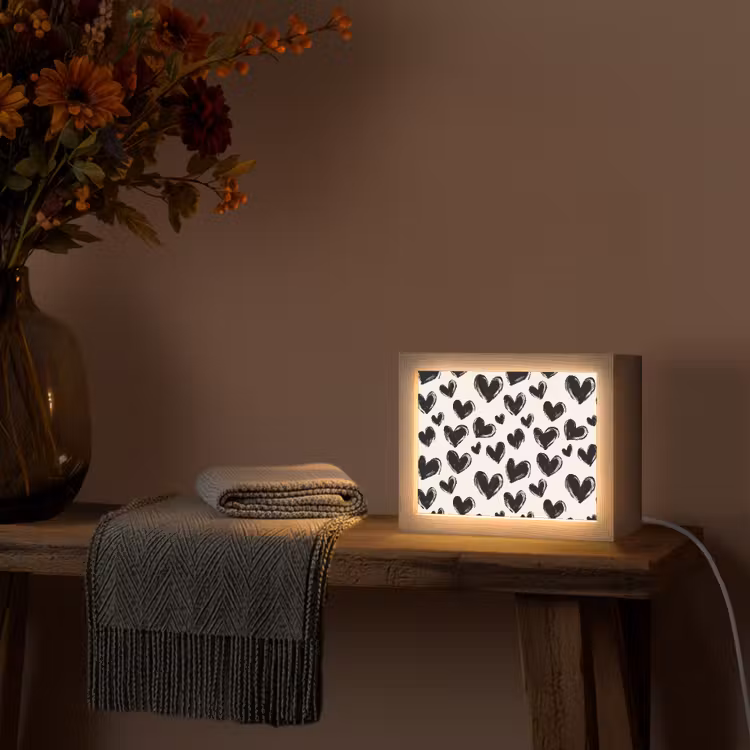 Lightbox - Wandlamp - Hartjes - Patroon - Zwart — 5