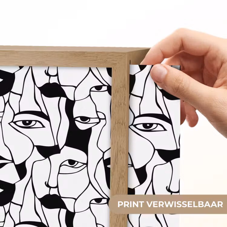 Lightbox - Wandlamp - Lijnen - Gezichten - Zwart - Wit — 6