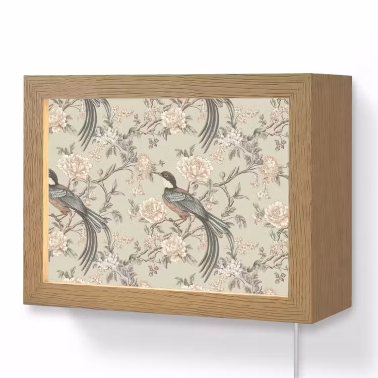 Lightbox - Wandlamp - Bloem - Vogel - Kleurrijk — 1