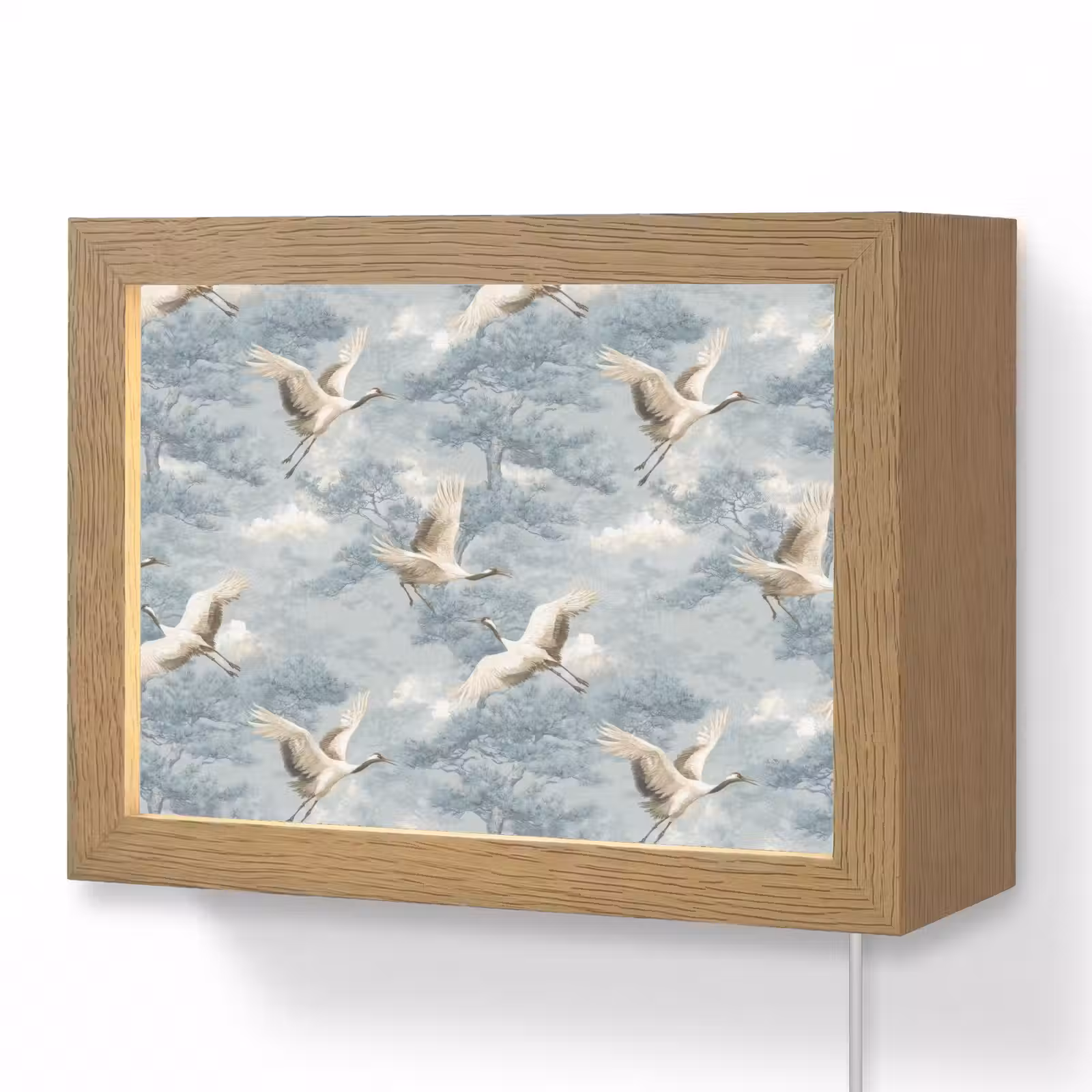 Lightbox - Wandlamp - Wolken - Kraanvogels - Blauw — 1