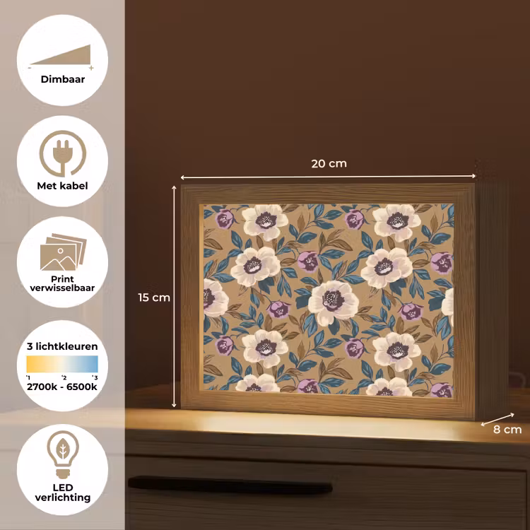 Lightbox - Wandlamp - Floraal - Stilleven - Kleurrijk — 9