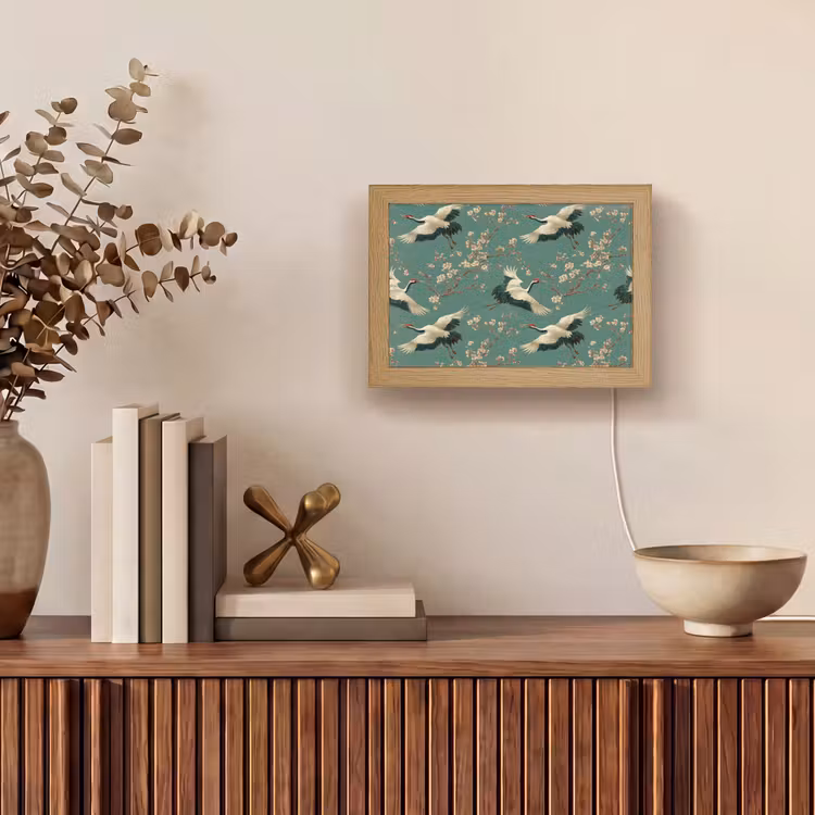 Lightbox - Wandlamp - Kersenbloesem - Kraamvogels - Groen — 4